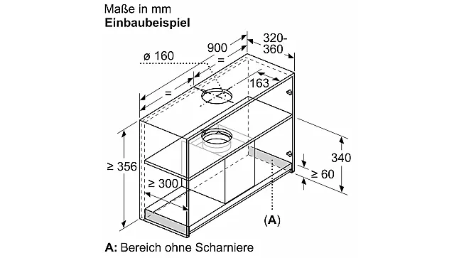 iQ500, Integrierte Designhaube, 90 cm, Klarglas schwarz bedruckt
