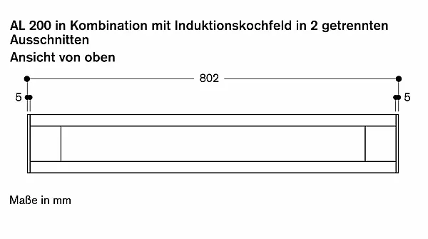 Gaggenau AL200180 Serie 200, Tischlüftung, 80 cm, flächenbündiger Einbau