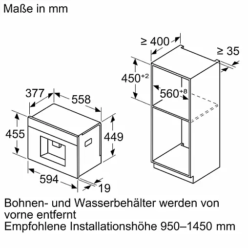 iQ700, Einbau-Kaffeevollautomat, Schwarz