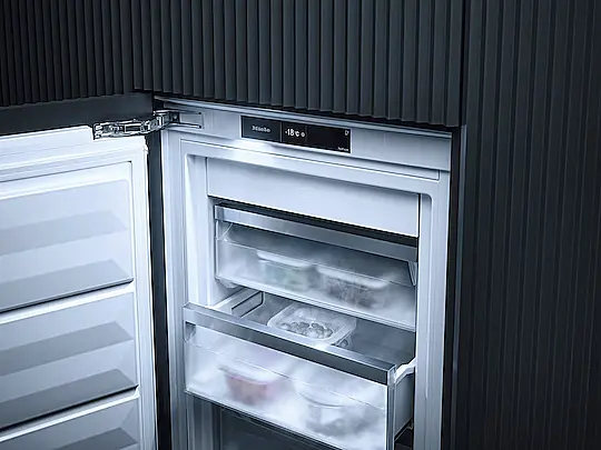 Einbau-Gefrierschrank mit ActiveDoor, IceMaker, NoFrost und acht Gefrierschubladen für max. Komfort.