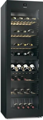 Stand-Weintemperierschrank mit PresenterFrame, zwei seperaten Temperaturzonen und ActiveHumidity.