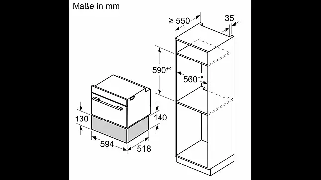Bosch Serie 8, BIE7101B1 Zubehörschublade 60 x 14 cm