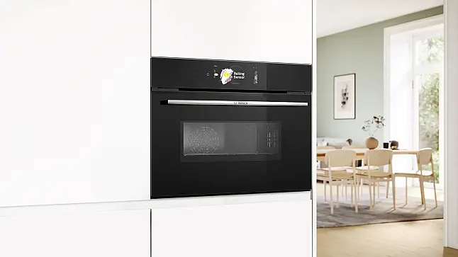 Bosch Serie 8 Einbau-Kompaktbackofen mit Mikrowellenfunktion 60 x 45 cm Schwarz