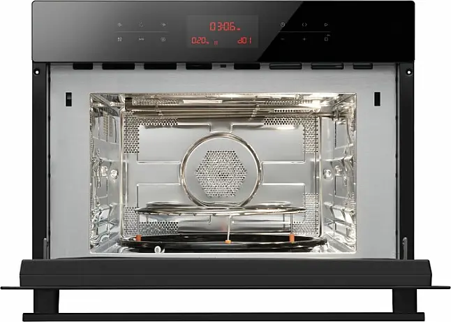 Amica Kompaktbackofen mit Mikrowelle Schwarz-Glas