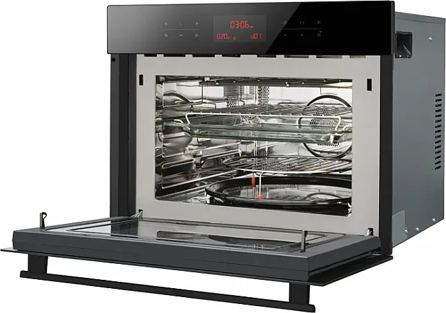 Amica Kompaktbackofen mit Mikrowelle Schwarz-Glas