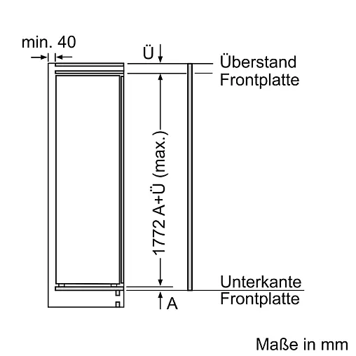 Serie 8 Einbau-Kühlschrank Flachscharnier mit Softeinzug