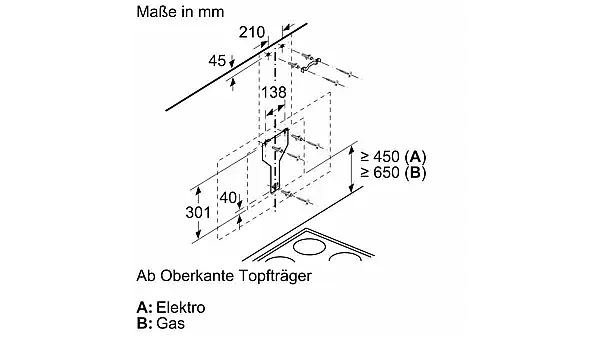 iQ700 Wandesse 90 cm Klarglas schwarz bedruckt