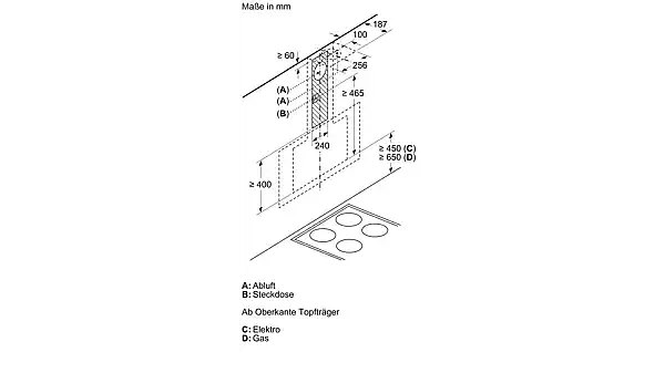 iQ700 Wandesse 90 cm Klarglas schwarz bedruckt