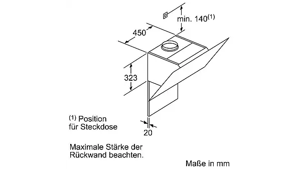 iQ700 Wandesse 90 cm Klarglas schwarz bedruckt