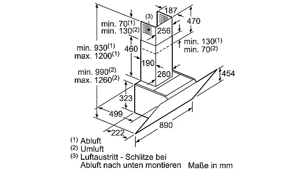iQ700 Wandesse 90 cm Klarglas schwarz bedruckt
