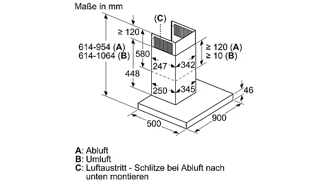 iQ500, Wandesse, 90 cm, Edelstahl
