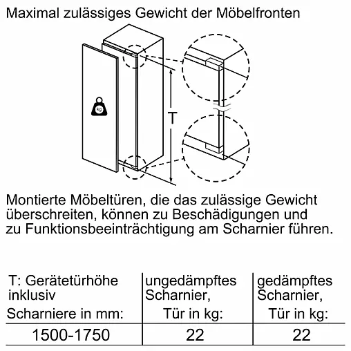 Serie 8 Einbau-Kühlschrank Flachscharnier mit Softeinzug