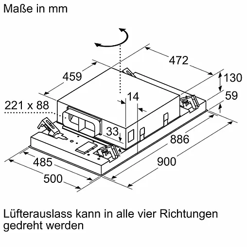 N 70, Deckenlüfter, 90 cm, Weiß