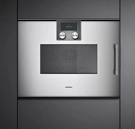 Gaggenau Mikrowellen-Backofen 60 x 45 cm Türanschlag: Links, 200 Serie Gaggenau Metallic