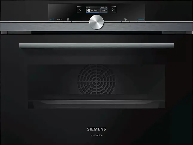 Siemens CM833GBB1S iQ700 Einbau-Kompaktbackofen mit Mikrowellenfunktion 60 x 45 cm Schwarz, Edelstahl