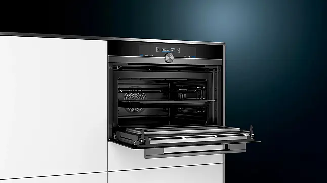 Siemens CM833GBB1S iQ700 Einbau-Kompaktbackofen mit Mikrowellenfunktion 60 x 45 cm Schwarz, Edelstahl
