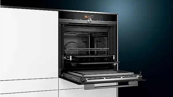 Siemens iQ700 Einbau-Backofen mit Mikrowellenfunktion 60 x 60 cm Schwarz, Edelstahl