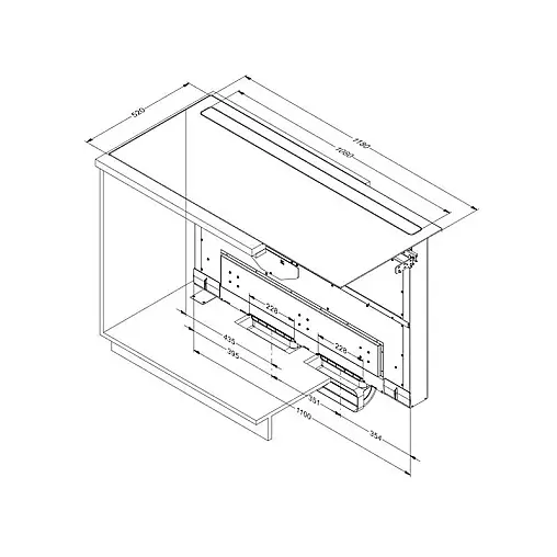 Novy Muldenlüfter Panorama 120 Induktionskochfeld 118 cm 5 Kochzonen 42120