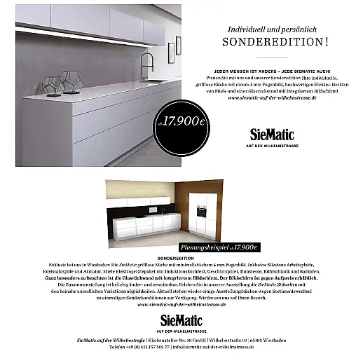 Grifflose Aktionsküche zum exklusiven Preis