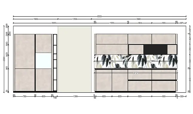 Elba Schiefersand  mit Neolith Keramik Arbeitsplatte