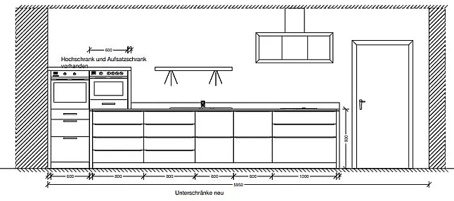 Offene Designküche mit Kunststein Arbeitsplatte