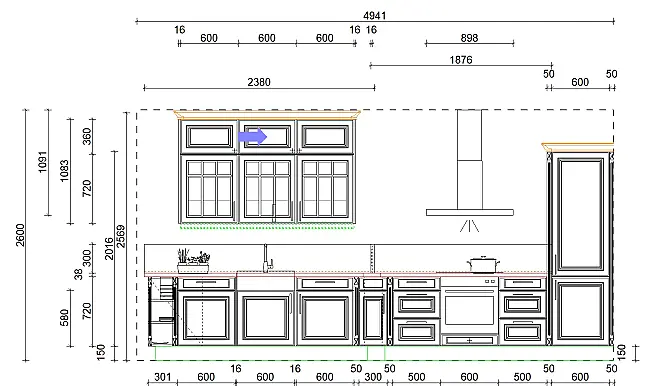 Zeitlos modene Landhausküche in trendigem Magnolia gewischt