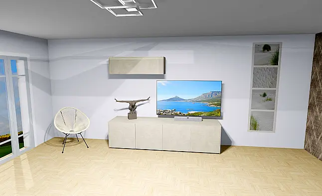 Elegante Wohnwand / Anbauwand / TV Board / Betonoptik Grau - sofort verfügbar !!!