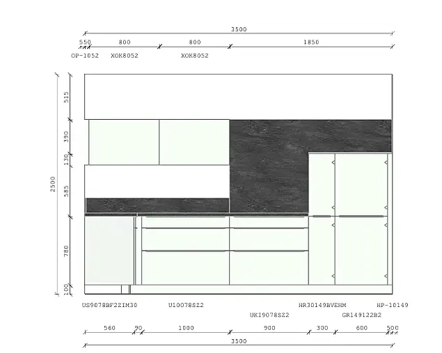 Einbauküche  UGL 51.160 Uni Gloss am Standort Korbach-Meineringhausen