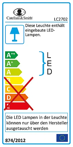 Deckenleuchte Lederarm C2 in warmweiß |H: 43,0 cm