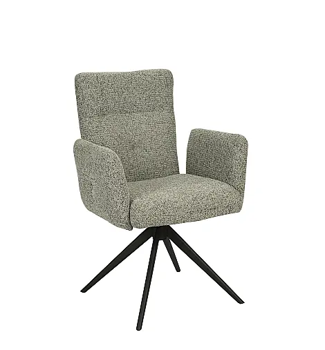 Esszimmer Set mit Tisch in anthrazit zement + 6 Stühle Armlehne