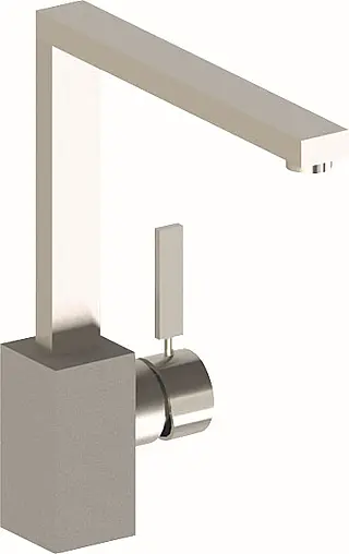 Designer-Armatur  in Edelstahl mit Beton Sockel