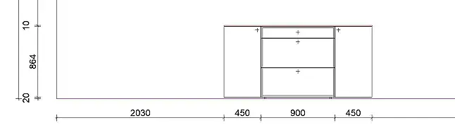 Elegantes, zeitloses Sideboard - Schubkastenschrank und Abdeckboden mit edlem Echtholzfurnier - Exklusives Messestück