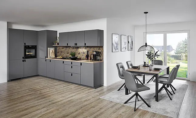 012603 Moderne Winkelküche, Lackfronten-Antifingerprint