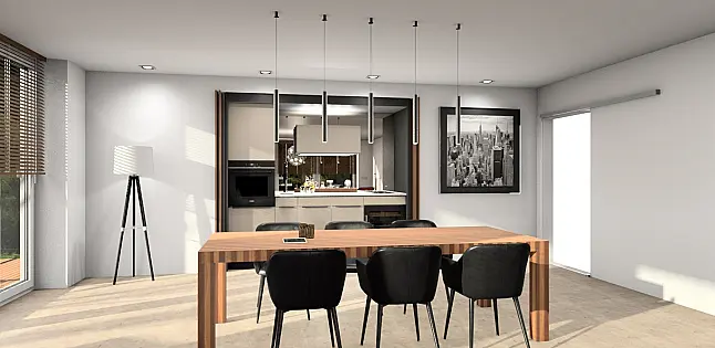 Pocketdoor Küche Top und Smartglas- Fronten