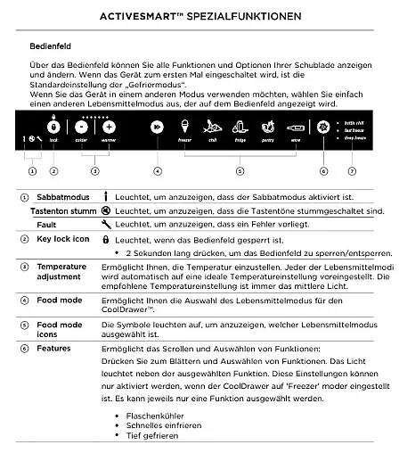 Kühlschublade Multi-Temperatur 90cm breit