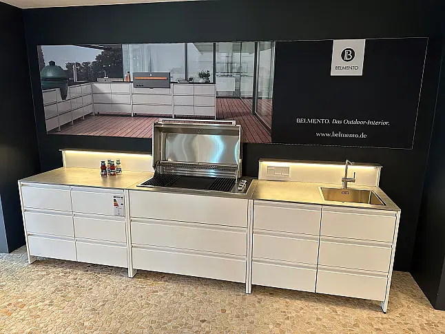 Outdoor-Küche mit Gas-Grill &amp; Kühlschrank &amp; Spüle/Armatur