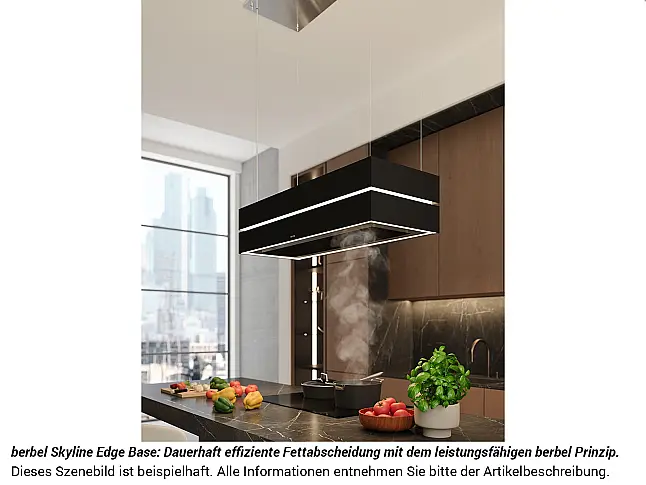 Berbel Skyline Edge Base BIH 120 SKE-B permalyt® Deckenlifthaube 120 cm Mattschwarz