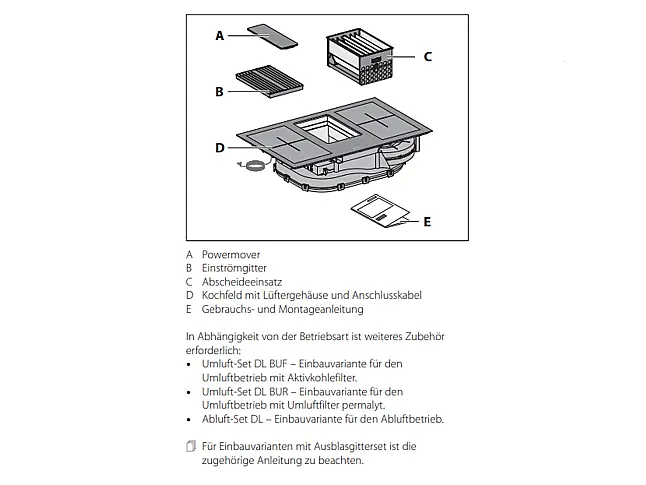 Berbel 1100079 Downline Performance BKA 83 DLP Kochfeldabzug Induktion