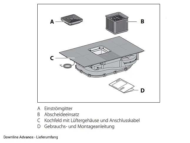 berbel Kochfeldabzug Downline Advance BKA 83 DLA, 1100085