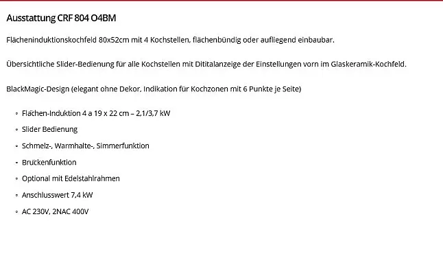 Flächen-Iduktion Kochfeld
