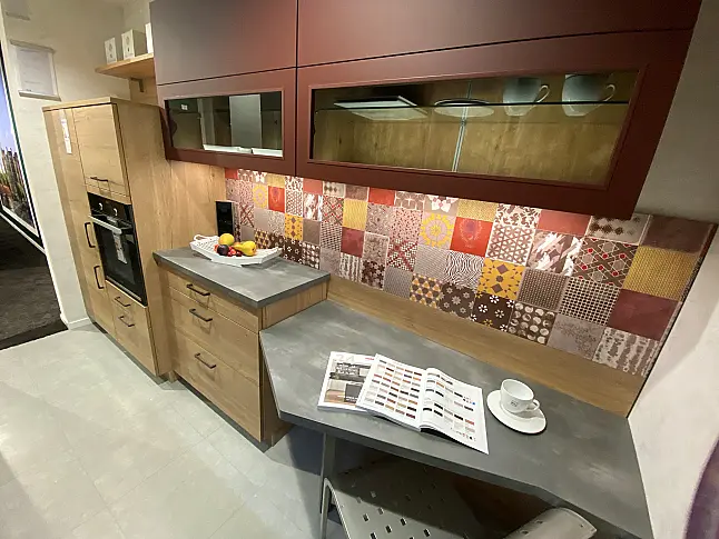 WBS 70 Küche in Holzoptik Kleine Küche mit Essplatz komplett mit E-Geräten inkl. Geschirrspüler