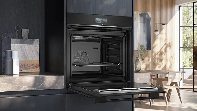 Siemens iQ700, Einbau-Backofen, 60 x 60 cm, Schwarz, Edelstahl HB736G1B1 (Lager)
