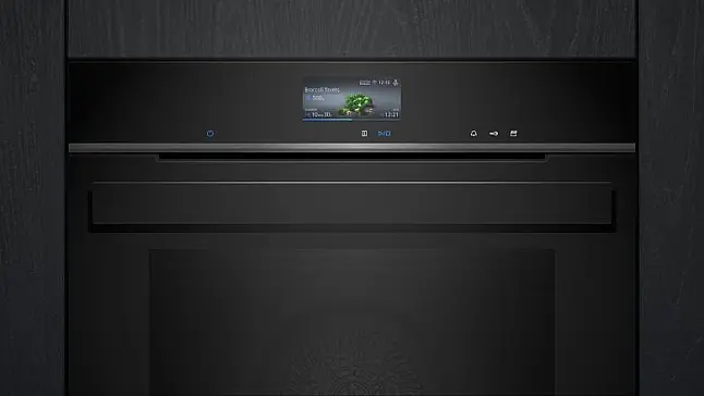 Siemens iQ700 Einbaukompaktdampfbackofen, Schwarz, Edelstahl CS936GCB1 (Lager/NB)