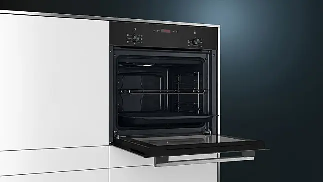 Siemens iQ100, Einbau-Backofen, 60 x 60 cm, Schwarz, Edelstahl HB013FBB0 (Lager/NB)