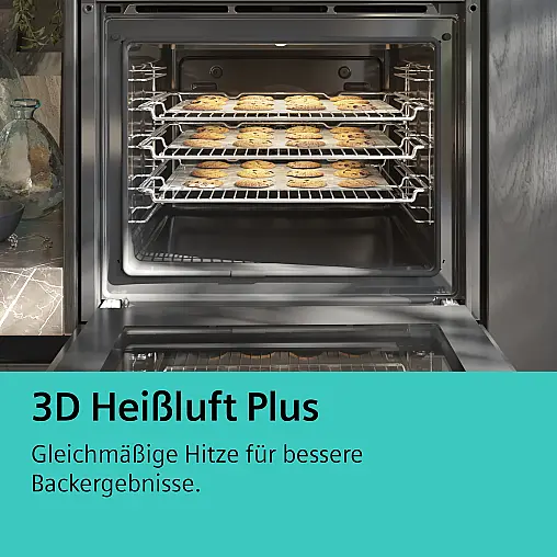 Siemens iQ300, Einbau-Backofen, 60 x 60 cm, Deep black inox HB272ABB0 (AS neu/unbenutzt)
