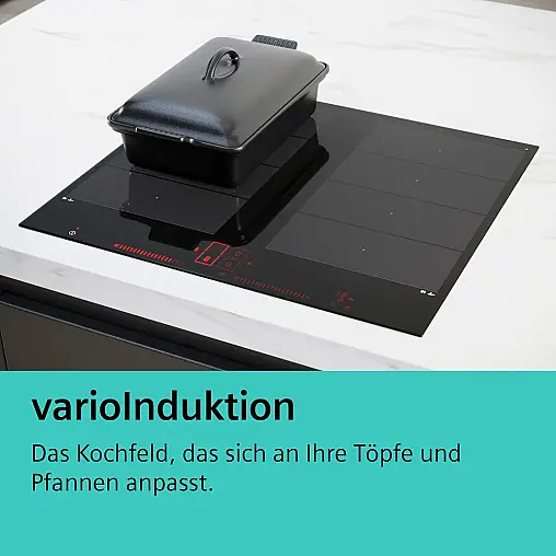Siemens iQ700, Kochfeld mit Dunstabzug (Induktion), 80 cm, Mit Rahmen aufliegend EX870NX68E (Lager)