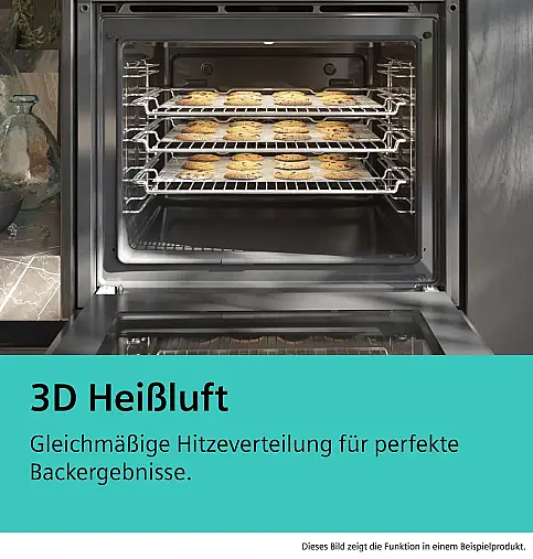 Siemens iQ300, Einbau-Backofen, 60 x 60 cm, Deep black inox HB271ABB3 (Lager)