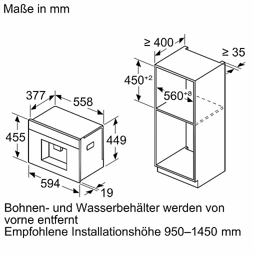 Siemens iQ700, Einbau-Kaffeevollautomat, Matt schwarz CT918L1M0 (Lager/NB)