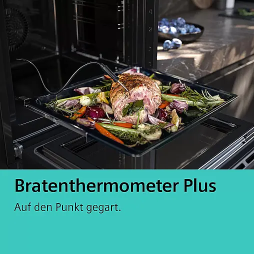 Siemens iQ700, Einbau-Backofen mit Dampfunterstützung, 60 x 60 cm, Schwarz, Edelstahl HR976GMB1 (Lager/NB)