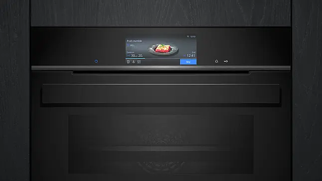 Siemens iQ700, Einbau-Kompaktdampfbackofen, 60 x 45 cm, Schwarz, Edelstahl CS958GDD1 (Lager/NB)